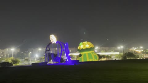 The illuminated sculptures at the Wonders Hills Festival 2025 in Jubail Industrial City in the Eastern Province feature a variety of entertainment and educational activities, innovative interactive light shows for families and visitors, making it a tourist destination for families and visitors.