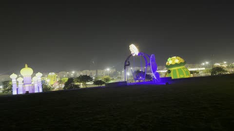 المجسمات المضيئة فى مهرجان تلال العجائب 2025 بمدينة الجبيل الصناعية بالمنطقة الشرقية، فعاليات ترفيهية وتعليمية متنوعة ، عروض تفاعلية ضوئية مبتكرة للعائلات والزوار، وجهة سياحية للعائلات والزوار