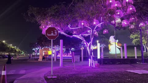 The illuminated sculptures at the Wonders Hills Festival 2025 in Jubail Industrial City in the Eastern Province feature a variety of entertainment and educational activities, innovative interactive light shows for families and visitors, making it a tourist destination for families and visitors.