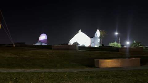 Innovative interactive light shows for families and visitors, illuminated sculptures at the Wonders Hills Festival 2025 in Jubail Industrial City in the Eastern Province, diverse entertainment and educational activities, a tourist destination for families and visitors.