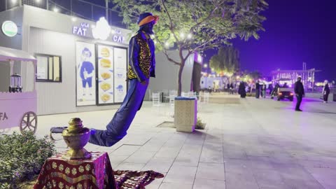 Cartoon characters with a moving artistic appearance, innovative interactive light shows for families and visitors, various entertainment and educational activities, events of the Wonders Hills Festival 2025 in Jubail Industrial City in the Eastern Province, a tourist destination for families and visitors.