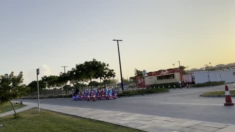 Small electric cars with animated cartoon characters at the events of the Wonders Hills Festival 2025 in Jubail Industrial City in the Eastern Province, innovative interactive shows for families and visitors, various recreational and educational activities, a tourist destination for families and visitors.