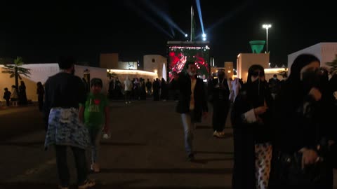 Visitors flocked to the popular celebration, drone footage of the founding ceremony of the first Saudi state on February 22 in the city of Tabuk, Saudi National Day on September 23, the day we began in 1727, wearing traditional folk attire.