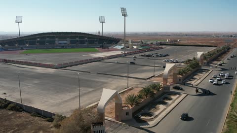 الاهتمام بالرياضة والنشاط الترفيهي المسلي, تصوير درون لملعب الجوهرة في مدينة الملك عبدالله الرياضية في جدة, وجهة رياضية عالمية لاستضافة كأس العالم، الفن الهندسي المعماري الحديث