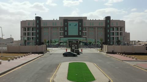The architectural engineering art in a modern and advanced style, the Maternity and Children's Hospital on King Khalid Road in Tabuk Province, Saudi Arabia, providing integrated health care and services.