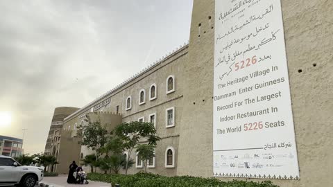 The folk village in the city of Dammam on December 29, 2025, Saudi Arabia, is a heritage event with an authentic popular character, a cultural and tourist experience for families and visitors, the Global Village in Dammam, the authenticity of Saudi architectural heritage.