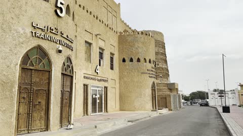A heritage event with an authentic popular character, the popular village in the city of Dammam on December 29, 2025, Kingdom of Saudi Arabia, a cultural and tourist experience for families and visitors, the Global Village in Dammam, the authenticity of Saudi architectural heritage.