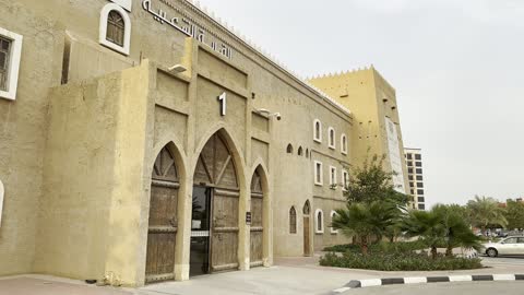 The folk village in the city of Dammam on December 29, 2025, Saudi Arabia, is a heritage event with an authentic popular character, a cultural and tourist experience for families and visitors, the Global Village in Dammam, the authenticity of Saudi architectural heritage.