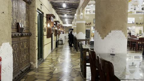 A prominent cultural and tourist destination in the Kingdom of Saudi Arabia, the Heritage Village in the city of Dammam on December 29, 2025, the Global Village in Dammam, a cultural and tourist experience for families and visitors, a heritage event with an authentic folk character, Saudi architectural heritage.