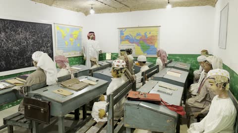 ركن الكتاتيب "الفصل الدراسي القديم" فى القرية الشعبية فى مدينة الدمام يوم 29 من ديسمبر 2025، القرية العالمية بالدمام،  التراث العمراني السعودي، وجهة ثقافية وسياحية بارزة في المملكة العربية السعودية ، فعالية تراثية بطابع شعبي أصيل