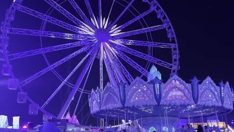 Entertainment games and interactive experiences, live shows and fun lights, Jeddah Season events, areas dedicated to families and children, Winter Wonderland in the Al-Shatea neighborhood in Jeddah, Saudi Arabia on December 19, 2025, festive snowy atmosphere.