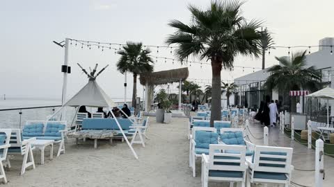 The atmosphere is calm, comfortable, and suitable for families and individuals. The tourist waterfront in the Kingdom of Saudi Arabia in the city of Jubail Industrial, Jubail Corniche, features famous tourist attractions, a variety of restaurants and cafes overlooking the sea.