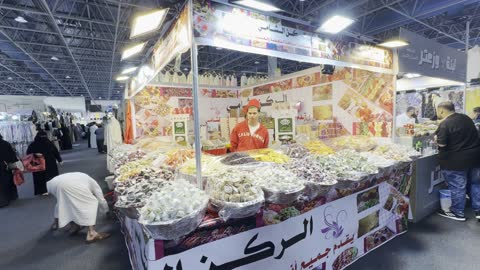 جناح الركن الشامي واحد من الدول المشاركة في المعرض، مبنى مركز جدة الدولي للمعارض والمؤتمرات، معرض المنتجات العربية والعالمية من 19 ديسمبر 2025 إلى 3 يناير 2026 في مدينة جدة في المملكة العربية السعودية، تجربة تسوق عالمية وتجمع دولي ضخم