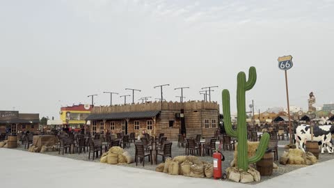 A unique experience for visitors of all ages to explore the life of cowboys, Winter Wonderland in the Beach District of Jeddah, Saudi Arabia on December 19, 2025, with entertainment games and interactive experiences, live shows and fun lights, and a festive snowy atmosphere.