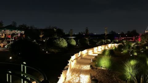 An enjoyable shopping and entertainment event, a warm family winter atmosphere, trees and green plants, a unique winter shopping experience that combines handicrafts, the winter bazaar at night in the Diplomatic Quarter in Riyadh from December 11, 2025, to January 3, 2026.