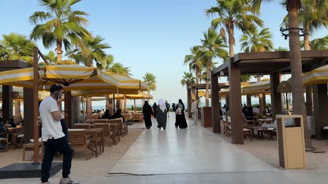 Seaside sessions overlooking the sea, a family-friendly coastal beach destination, Salted Sea at the Corniche of Khobar in the Eastern Province, Kingdom of Saudi Arabia, tourist restaurants and cafes, a calm atmosphere and a unique relaxation experience, events and recreational activities.