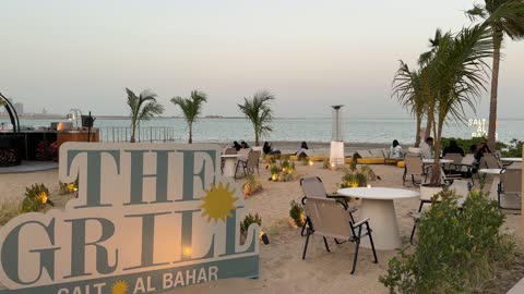 Calm atmosphere and a unique relaxation experience, sea-view sessions, a family-friendly coastal beach destination, the Salt of the Sea at the Corniche of Khobar in the Eastern Province, Kingdom of Saudi Arabia, tourist restaurants and cafes, events and recreational activities.