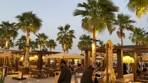 Tourist restaurants and cafes in Salt Al-Bahr on the Corniche of Khobar in the Eastern Province, Kingdom of Saudi Arabia, with sea-view seating, a family-friendly coastal beach destination, a calm atmosphere, and a pleasant relaxation experience, along with events and recreational activities.