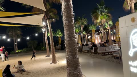 Recreational activities and events at Salt Beach on the Corniche in Al Khobar, Eastern Province, Saudi Arabia, with sea-view seating, tourist restaurants and cafes, a family-friendly coastal beach destination, a calm atmosphere, and a pleasant relaxation experience.