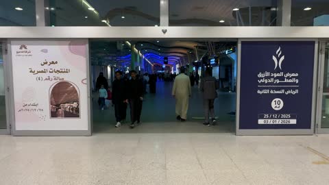 Visitors gathered at the Blue Oud and International Perfumes Exhibition at the Riyadh International Convention and Exhibition Center on December 25, 2025, featuring luxurious fragrance products, global and local brands, and a unique shopping experience.