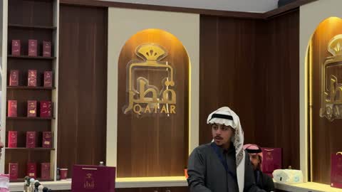 A unique shopping experience at the Blue Oud and International Perfumes Exhibition at the Riyadh International Convention and Exhibition Center on December 25, 2025, featuring luxurious fragrance products, global and local brands.