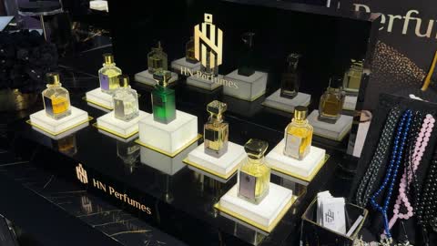 Luxury products at the Blue Oud and International Perfumes Exhibition at the Riyadh International Convention and Exhibition Center on December 25, 2025, featuring global and local brands, a unique shopping experience.