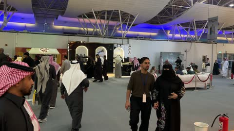 Visitors gathered at the Blue Oud and International Perfumes Exhibition at the Riyadh International Convention and Exhibition Center on December 25, 2025, featuring global and local brands, luxurious fragrance products, and a unique shopping experience.