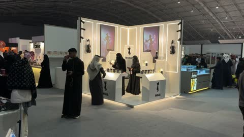 Visitors gathered at the Blue Oud and International Perfumes Exhibition at the Riyadh International Convention and Exhibition Center on December 25, 2025, featuring global and local brands, luxurious fragrance products, and a unique shopping experience.