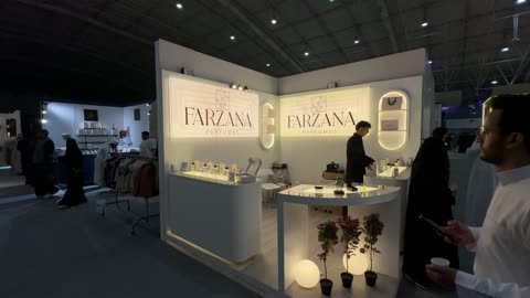 A unique shopping experience at the Blue Oud and International Perfumes Exhibition at the Riyadh International Convention and Exhibition Center on December 25, 2025, featuring global and local brands, luxury fragrance products.