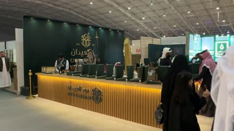 A unique shopping experience at the Blue Oud and International Perfumes Exhibition at the Riyadh International Convention and Exhibition Center on December 25, 2025, featuring global and local brands, luxury fragrance products.
