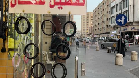 Cultural heritage and traditional trade, Love Market in Dammam in the Eastern Province, Kingdom of Saudi Arabia, local shops and goods, various food stalls.