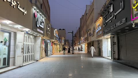 Jewelry and accessories in the Love Market in Dammam, Eastern Province, Saudi Arabia, cultural heritage and traditional trade, local commercial shops and goods, various food stalls.