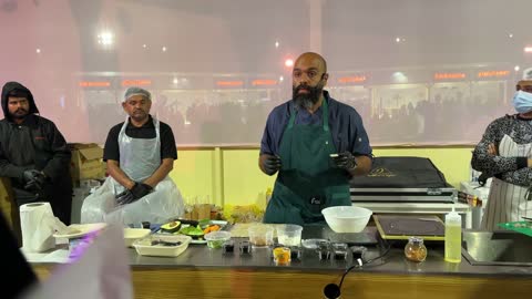 A global food experience at a food festival in the Ithra outdoor gardens in Dhahran, Eastern Province, Saudi Arabia, on December 28, 2025, enjoyable outdoor sessions, international and local restaurants, family-friendly and entertaining atmosphere.