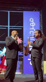 Folkloric performances and live music at a food festival in the outdoor gardens of Ithra in Dhahran, Eastern Province, Saudi Arabia, on December 28, 2025. Enjoyable outdoor sessions, a global dining experience, international and local restaurants, and a family-friendly and entertaining atmosphere.