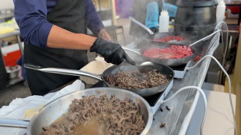 International and local restaurants at a food festival in the Ithra outdoor gardens in Dhahran, Eastern Province, Saudi Arabia, on December 28, 2025. Enjoyable outdoor seating, a global dining experience, and a family-friendly and entertaining atmosphere.