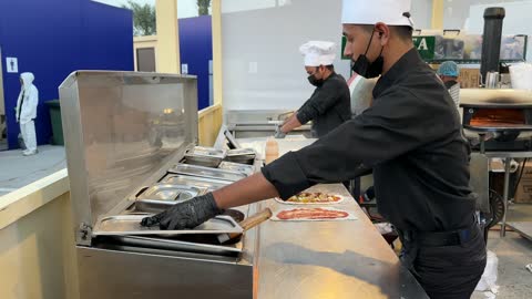 International and local restaurants at a food festival in the Ithra outdoor gardens in Dhahran, Eastern Province, Saudi Arabia, on December 28, 2025. Enjoyable outdoor seating, a global dining experience, and a family-friendly and entertaining atmosphere.