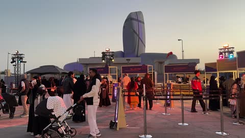 Visitors gathered at a food festival in the outdoor gardens of Ithra in Dhahran, Eastern Province, Saudi Arabia, on December 28, 2025. International and local restaurants, enjoyable outdoor seating, a global dining experience, and family-friendly and entertaining atmosphere.