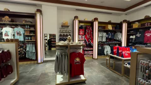 The shops and stores in Qiddiya Six Flags, Saudi Arabia, on January 1, 2026, feature modern facilities and exceptional experiences, a festive atmosphere for families and youth, exciting games and adventures, a new global entertainment destination, one of the most prominent entertainment projects within Saudi Vision 2030.