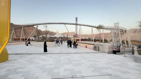 One of the most prominent entertainment projects within Saudi Vision 2030, Qiddiya Six Flags, Kingdom of Saudi Arabia, on January 1, 2026, modern facilities and exceptional experiences, festive atmosphere for families and youth, exciting games and adventures, a new global entertainment destination.