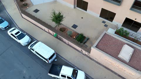 Trees and green plants, architectural art in the Islamic style, a famous tourist area, mountains and rock formations, a place for worship and getting closer to God Almighty, drone photography of an Islamic mosque in Al-Ula Governorate in the Kingdom of Saudi Arabia.