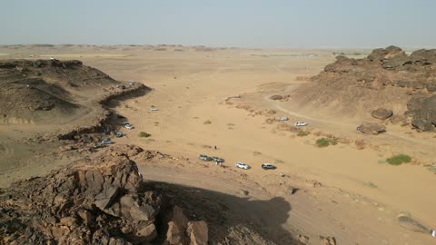 The Saudi Rally is held as part of the World Rally Championship, a competition with diverse terrains in Tabuk, a rally racing event in the Kingdom of Saudi Arabia, a speed race for cars, preparing the venue for enjoyable recreational youth sports, the turns and directions for the competing cars.