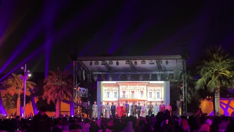 A Spanish folk dance show at the Spanish neighborhood event in the King Abdulaziz Center for World Culture "Ithra" in Dhahran, Eastern Province, Saudi Arabia, on January 12, 2026, is a comprehensive cultural and entertainment experience inspired by Spanish character, featuring flamenco dances and interactive activities, with a vibrant festive atmosphere.