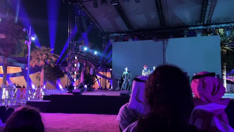 Flamenco dances and interactive activities at the Spanish neighborhood event at the King Abdulaziz Center for World Culture "Ithra" in Dhahran, Eastern Province, Saudi Arabia, on January 13, 2026, a vibrant festive atmosphere, a comprehensive cultural and entertainment experience inspired by the Spanish character.