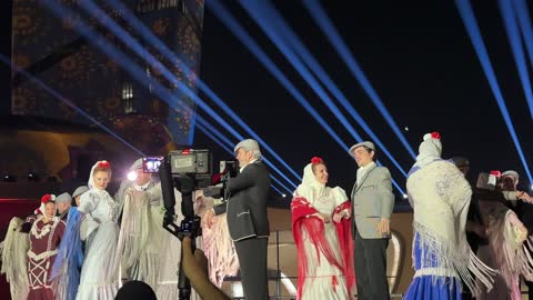 Theatrical and artistic performances at the Spanish neighborhood event at the King Abdulaziz Center for World Culture "Ithra" in Dhahran, Eastern Province, Saudi Arabia, on January 13, 2026, with a vibrant festive atmosphere, flamenco dances, and interactive activities, offering a comprehensive cultural and entertainment experience inspired by Spanish character.