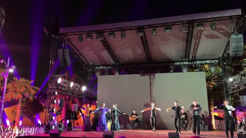 Theatrical and artistic performances at the Spanish neighborhood event at the King Abdulaziz Center for World Culture "Ithra" in Dhahran, Eastern Province, Saudi Arabia, on January 13, 2026, with a vibrant festive atmosphere, flamenco dances, and interactive activities, offering a comprehensive cultural and entertainment experience inspired by Spanish character.