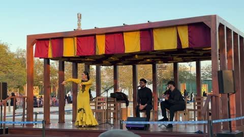 Artistic theatrical performances at the Spanish neighborhood event at the King Abdulaziz Center for World Culture "Ithra" in Dhahran, Eastern Province, Saudi Arabia, on January 13, 2026. A vibrant festive atmosphere, Spanish cuisine restaurants and cafes, a cultural and entertainment experience, flamenco dances, and interactive activities.