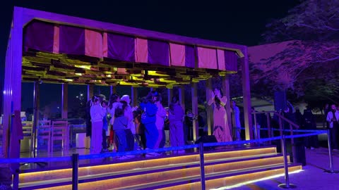 Artistic theatrical performances at the Spanish neighborhood event at the King Abdulaziz Center for World Culture "Ithra" in Dhahran, Eastern Province, Saudi Arabia, on January 13, 2026. A vibrant festive atmosphere, Spanish cuisine restaurants and cafes, a cultural and entertainment experience, flamenco dances, and interactive activities.