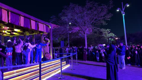 Artistic theatrical performances at the Spanish neighborhood event at the King Abdulaziz Center for World Culture "Ithra" in Dhahran, Eastern Province, Saudi Arabia, on January 13, 2026. A vibrant festive atmosphere, Spanish cuisine restaurants and cafes, a cultural and entertainment experience, flamenco dances, and interactive activities.