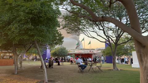 Spanish restaurants and cafes at the Spanish neighborhood event at the King Abdulaziz Center for World Culture "Ithra" in Dhahran, Eastern Province, Saudi Arabia, on January 13, 2026, a vibrant festive atmosphere, a cultural and entertainment experience, flamenco dances, and interactive activities.