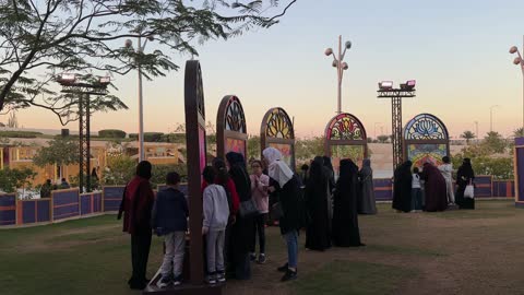 Recreational activities for families and children at the Spanish neighborhood event at the King Abdulaziz Center for World Culture "Ithra" in Dhahran, Eastern Province, Saudi Arabia, on January 13, 2026, with a vibrant festive atmosphere, Spanish food restaurants and cafes, flamenco dances, and interactive events.